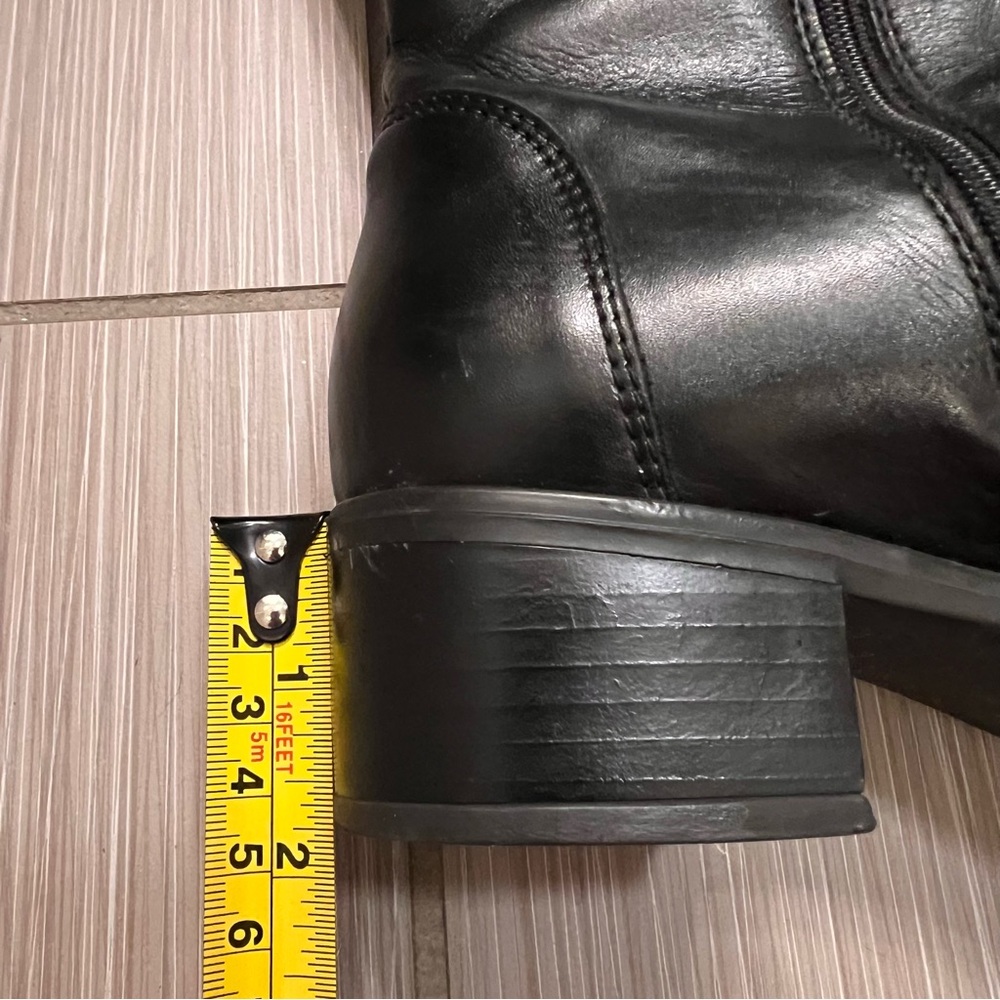 La Canadienne Passion Black Leather Knee high boots luxury riding 6 block heel - Picture 9 of 12